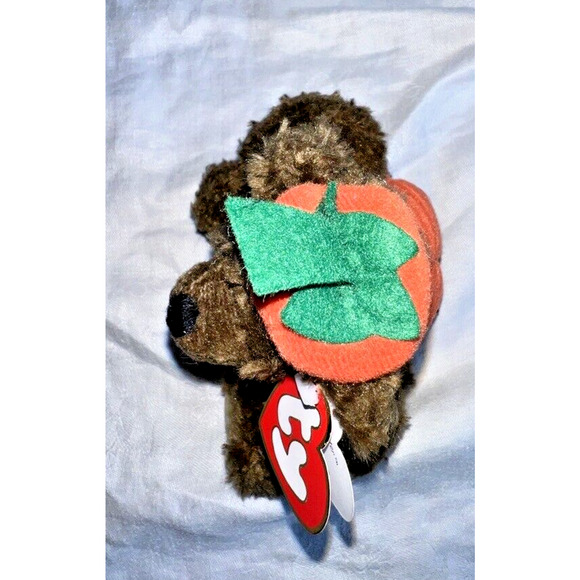 1993 ty Attic Treasures Peter Bear in Halloween Pumpkin Costume Jointed Tags - Picture 3 of 9